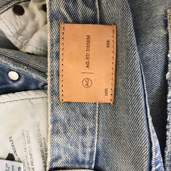 AG-ED ADRIANO GOLDSCHMIED - WOMEN'S 25 -BLUE DENIM 100% COTTON CUFFED HEM PANTS - Picture 9 of 10